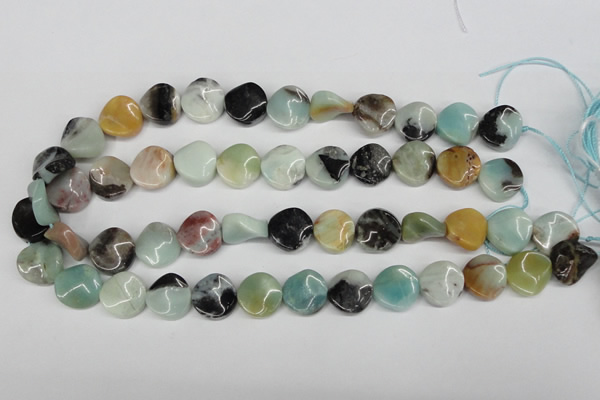 CTW10 15.5 inches 16mm twisted coin amazonite beads wholesale