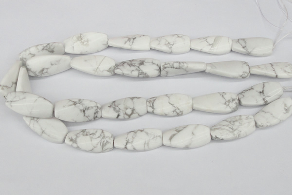 CTW109 15.5 inches 15*30mm twisted rectangle white howlite beads