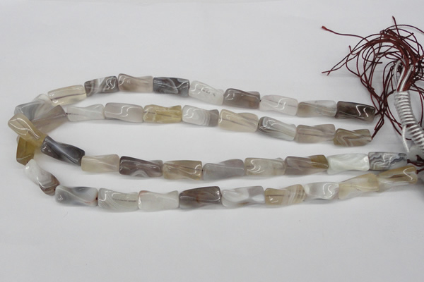 CTW123 15.5 inches 9*20mm twisted trihedron botswana agate beads