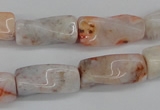 CTW124 15.5 inches 9*20mm twisted trihedron agate gemstone beads