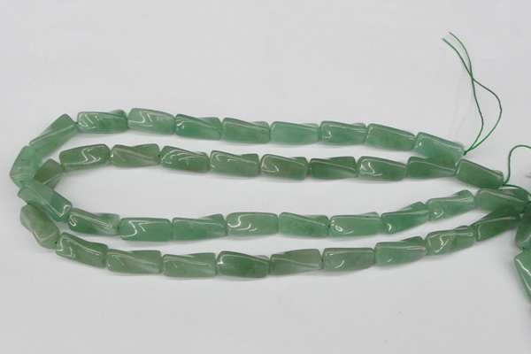 CTW129 15.5 inches 9*20mm twisted trihedron green aventurine beads