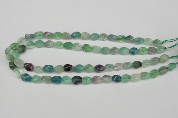CTW147 15.5 inches 8*11mm twisted rice fluorite gemstone beads
