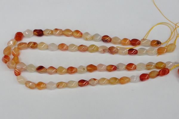 CTW150 15.5 inches 8*11mm twisted rice agate gemstone beads