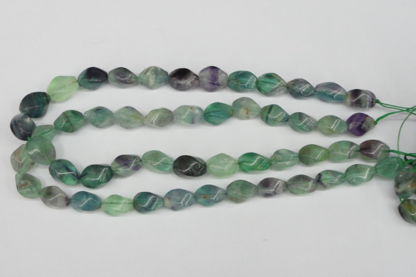 CTW162 15.5 inches 10*15mm twisted rice fluorite gemstone beads
