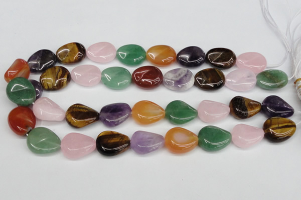 CTW165 15.5 inches 18*22mm twisted teardrop mixed gemstone beads