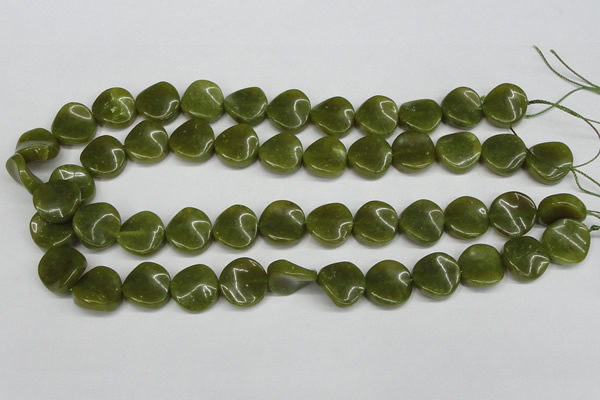 CTW17 15.5 inches 16mm twisted coin jade gemstone beads