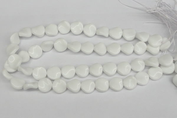 CTW18 15.5 inches 16mm twisted coin white agate beads wholesale