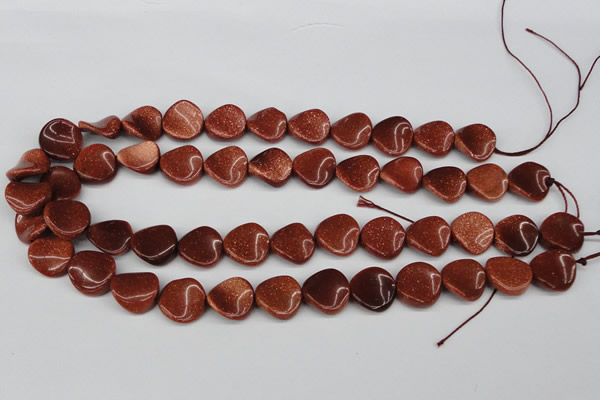 CTW22 15.5 inches 16mm twisted coin goldstone beads wholesale