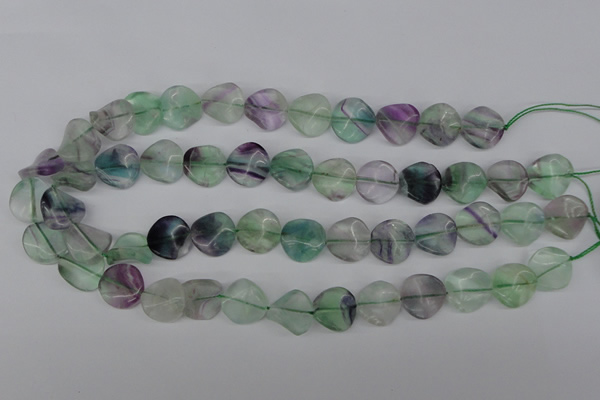 CTW30 15.5 inches 16mm twisted coin fluorite beads wholesale