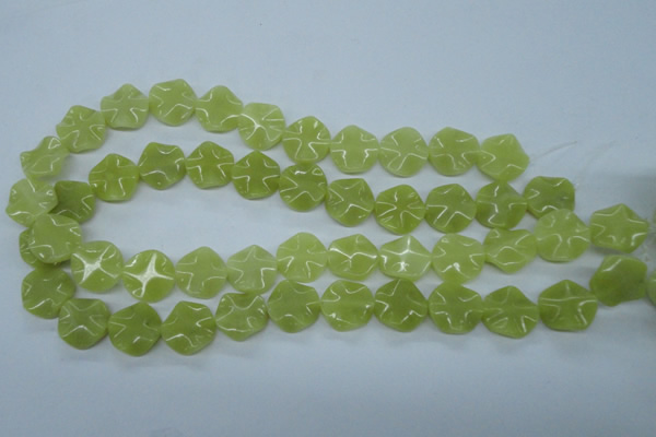 CTW300 15.5 inches 16mm wavy coin olive jade gemstone beads