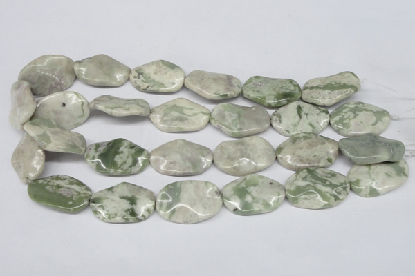 CTW307 15.5 inches 20*30mm wavy oval peace stone beads