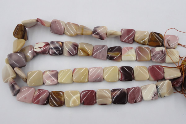 CTW353 15.5 inches 16*16mm twisted square mookaite beads
