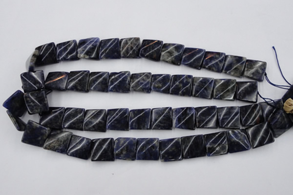 CTW355 15.5 inches 16*16mm twisted square sodalite gemstone beads