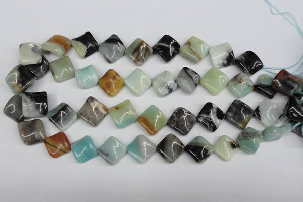 CTW38 15.5 inches 15*15mm twisted diamond amazonite beads