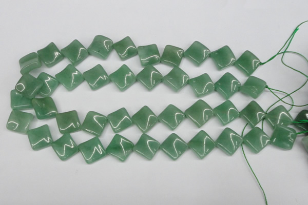 CTW39 15.5 inches 15*15mm twisted diamond green aventurine beads