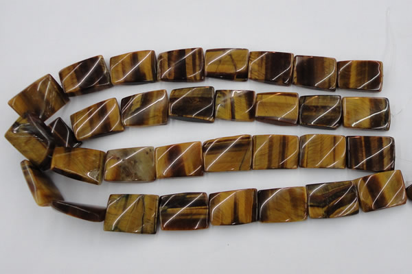 CTW394 15.5 inches 18*25mm twisted rectangle yellow tiger eye beads