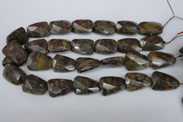 CTW416 15.5 inches 22*30mm faceted & twisted Chinese bamoo stone beads