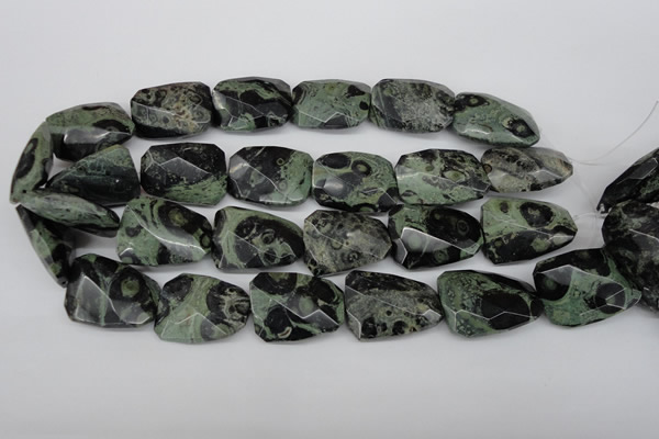 CTW419 15.5 inches 22*30mm faceted & twisted kambaba jasper beads