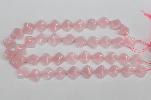 CTW48 15.5 inches 15*15mm twisted diamond rose quartz beads