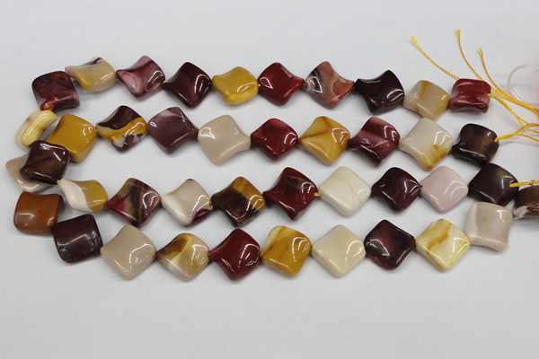 CTW54 15.5 inches 15*15mm twisted diamond mookaite beads