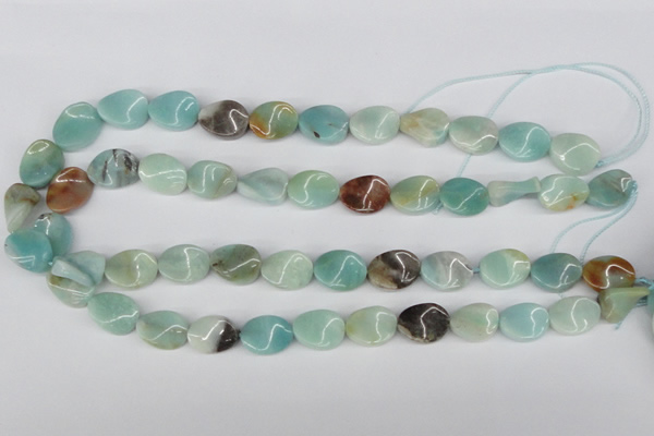 CTW59 15.5 inches 12*16mm twisted oval amazonite gemstone beads