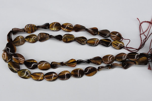 CTW63 15.5 inches 13*18mm twisted oval yellow tiger eye beads