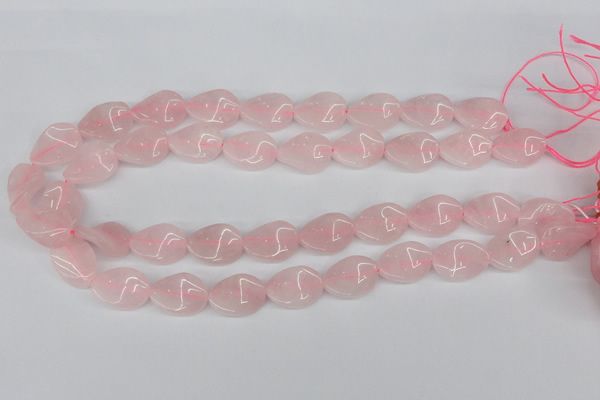 CTW80 15.5 inches 15*20mm twisted oval rose quartz beads