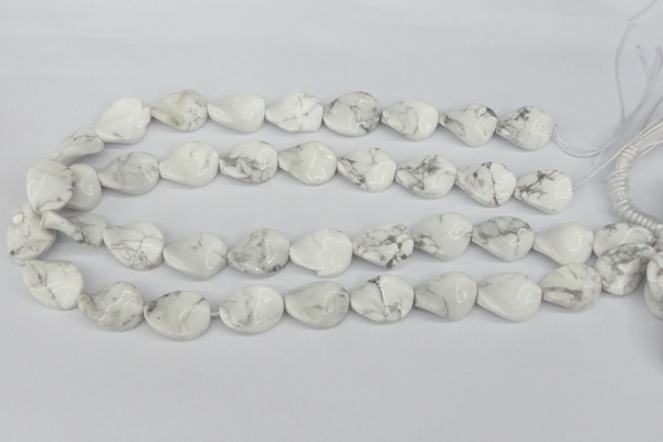 CTW82 15.5 inches 15*20mm twisted oval white howlite turquoise beads