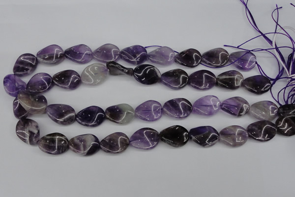 CTW83 15.5 inches 15*20mm twisted oval amethyst gemstone beads