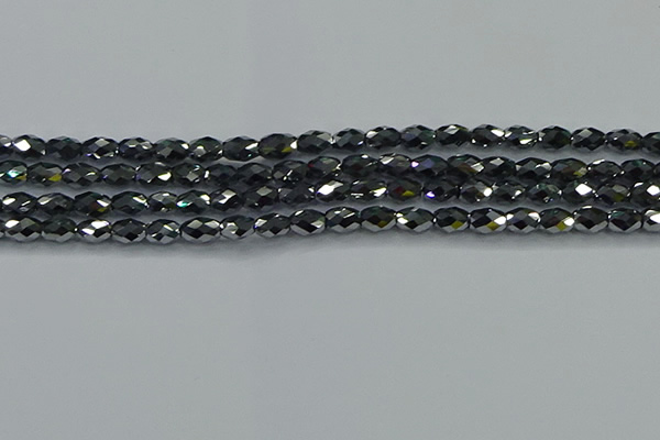 CTZ646 15.5 inches 5*8mm faceted rice terahertz beads wholesale