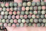 CUG192 15.5 inches 8mm round matte unakite beads wholesale