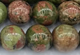 CUG200 15 inches 8mm round unakite beads, 2mm hole