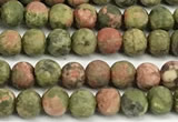 CUG205 15 inches 4mm round matte unakite beads