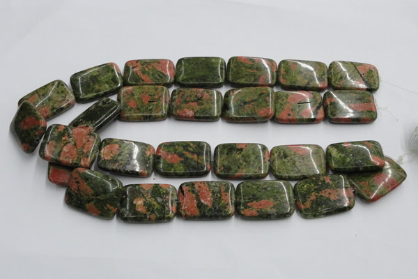 CUG54 16 inches 22*30mm rectangle natural unakite gemstone beads