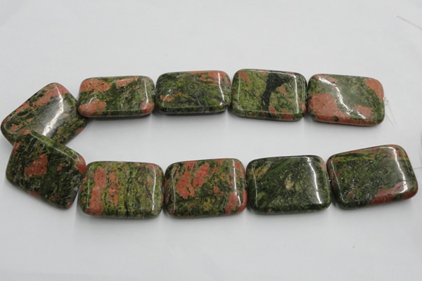CUG55 16 inches 30*40mm rectangle natural unakite gemstone beads