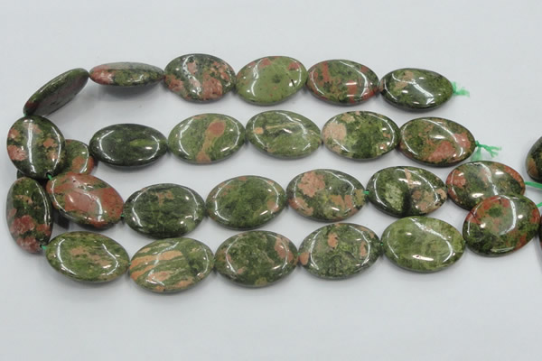 CUG63 16 inches 22*30mm oval natural unakite gemstone beads wholesale