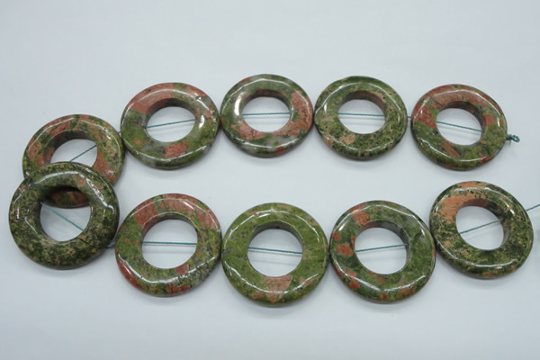 CUG77 15.5 inches 40mm donut unakite gemstone beads wholesale