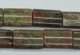 CUJ08 15.5 inches 15*20mm flat tube autumn jasper gemstone beads