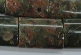 CUJ10 15.5 inches 22*30mm flat tube autumn jasper gemstone beads