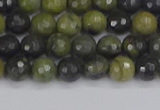CUJ100 15.5 inches 4mm faceted round African green autumn jasper beads