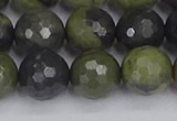 CUJ104 15.5 inches 12mm faceted round African green autumn jasper beads