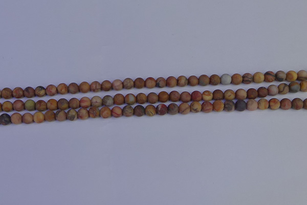 CVJ10 15.5 inches 4mm round matte venus jasper beads wholesale