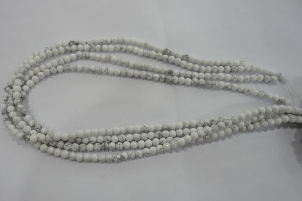CWB200 15.5 inches 4mm round natural white howlite beads wholesale