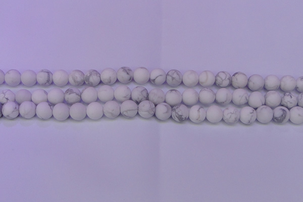 CWB224 15.5 inches 12mm round matte white howlite beads