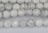 CWB231 15.5 inches 6mm faceted round white howlite beads