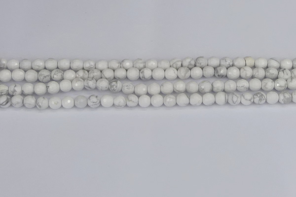 CWB231 15.5 inches 6mm faceted round white howlite beads