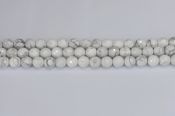 CWB232 15.5 inches 8mm faceted round white howlite beads