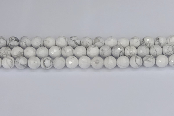 CWB233 15.5 inches 10mm faceted round white howlite beads