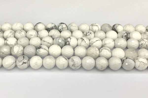 CWB267 15 inches 10mm faceted round howlite turquoise beads