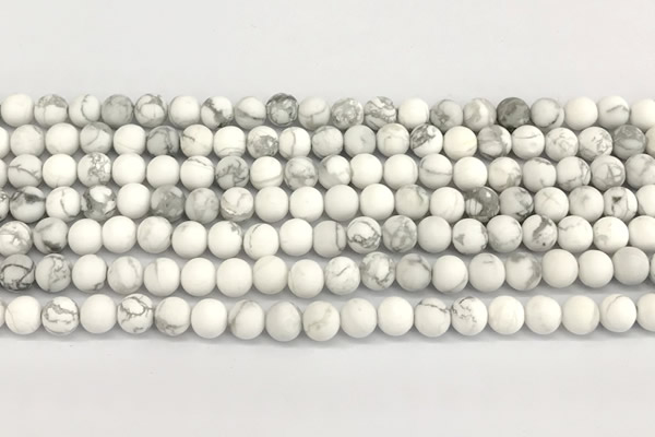 CWB271 15 inches 6mm round matte howlite turquoise beads